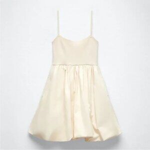NWOT Zara Cream Bubble Baby Doll Dress | Size Small